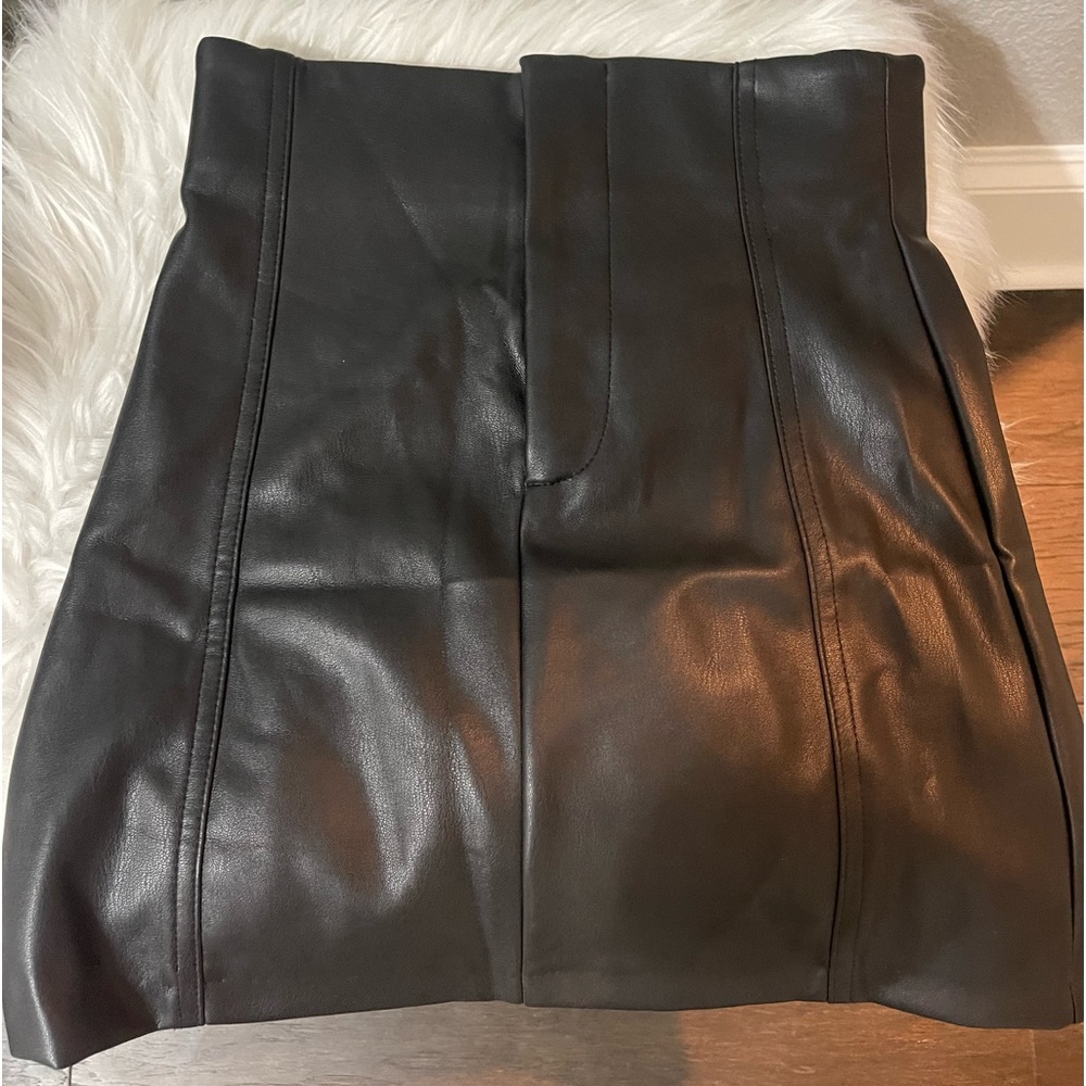 Zara high waisted leather skirt